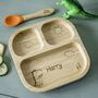 Bamboo Dinosaur Baby Suction Plate And Spoon Set, thumbnail 2 of 4