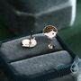 Mismatched Hedgehog And Snail Stud Earrings In Sterling Silver, thumbnail 2 of 11