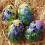 Hand Painted Easter Egg Decoration Violet Bunches, thumbnail 3 of 4