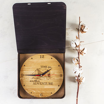 Personalised Handcrafted Adventure Oak Clock, 3 of 4