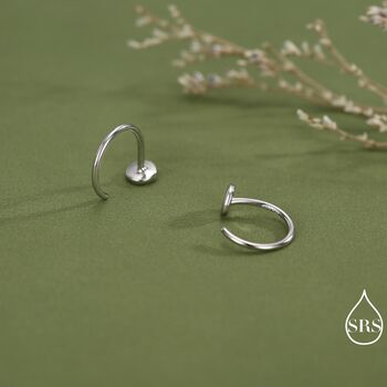 Tiny Dot Huggie Hoop Earrings In Sterling Silver, 3 of 11