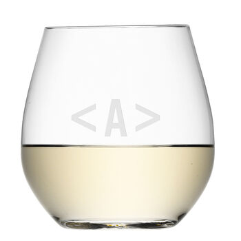 Monogrammed Stemless White Wine Glass, 4 of 6