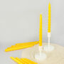 G Decor Pack Of 10 Or 20 Yellow Twisted Dinner Candles, thumbnail 1 of 5