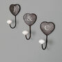 Set Of Three Personalised Heart Wall Hooks, thumbnail 2 of 5
