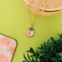Peach Enamel Gold Plated Charm Necklace, thumbnail 2 of 4
