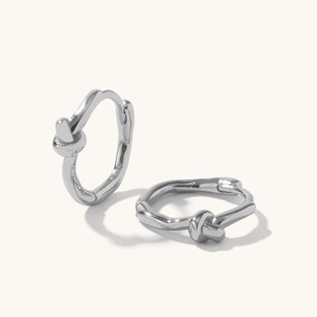 Eternity Knot Hoops Silver Or 18ct Gold Plated, 2 of 6