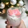 Handmade Luxury Whipped Wax Pink Xmas Candle Snow Angel, thumbnail 8 of 9