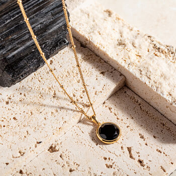 Gold Vermeil Plated Black Onyx Pendant Necklace, 2 of 7