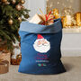 Personalised Denim Christmas Sack With Santa, thumbnail 3 of 5