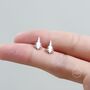 Sterling Silver Tiny Pine Tree Stud Earrings, thumbnail 2 of 11