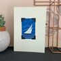 Father's Day Art Deco Vintage Card: Sailing Boat, thumbnail 1 of 2