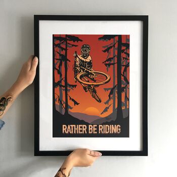 'Rather Be Riding' Mountain Bike Art Print, 2 of 3