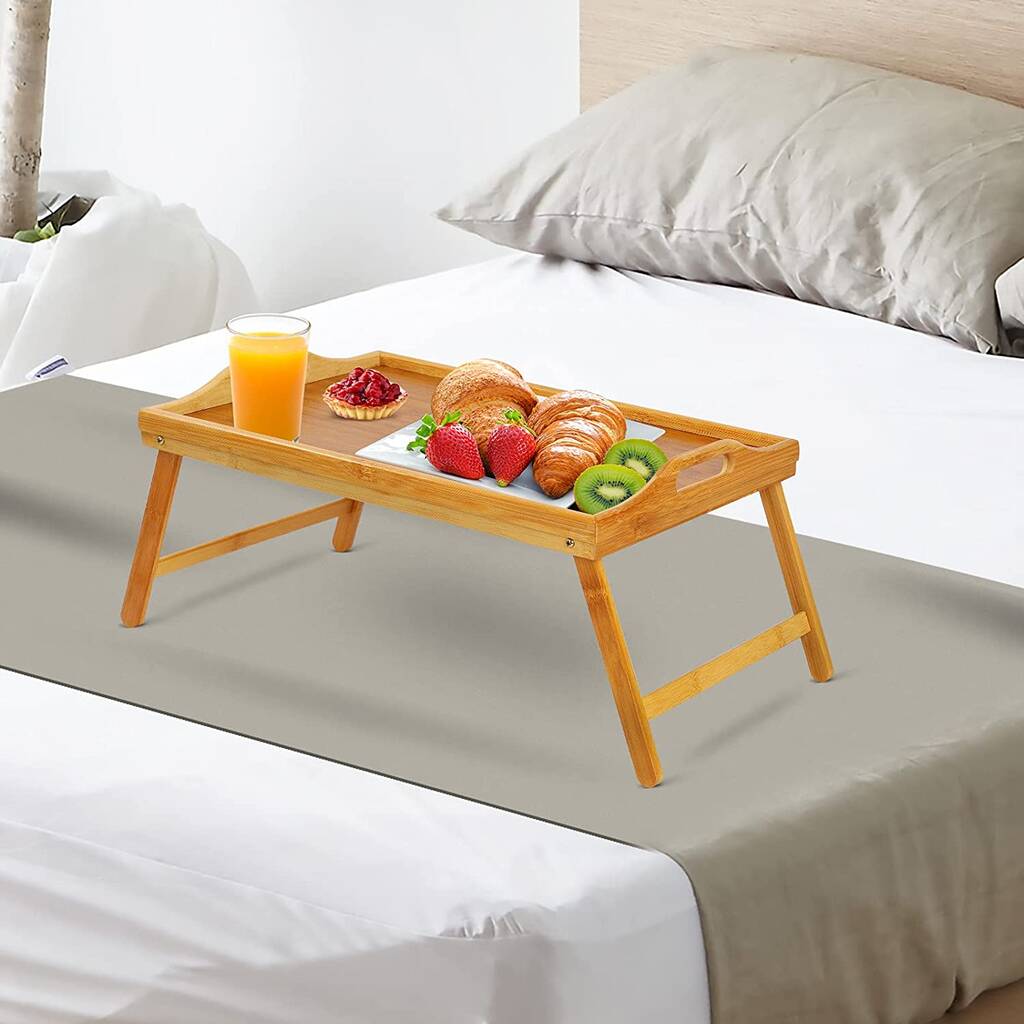 Natural Bamboo Wooden Serving Lap Tray By Momentum