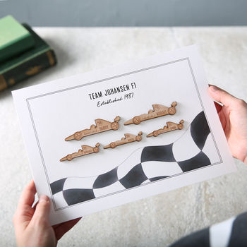 Personalised Family Race Car Print, 3 of 7