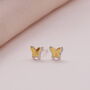 Message Bottle 'Don't Hide' Two Tone Butterfly Earrings, thumbnail 2 of 4