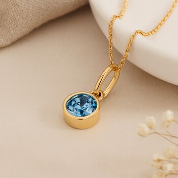 Personalised March Birthstone Necklace In Gold Plated Silver, 3 of 10