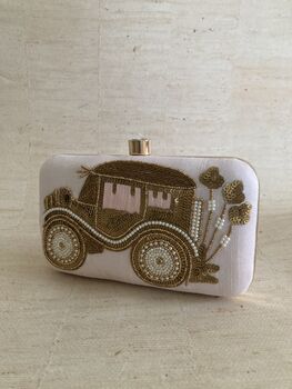 Doli Car Pink Handcrafted Rectangular Clutch Bag, 4 of 10