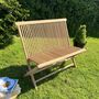 Teak Folding Bench Choose With Or Without Arms, thumbnail 2 of 7