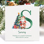 Personalised Santa Initial Christmas Card For Child, thumbnail 1 of 7