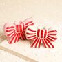 Pink And Red Stripe Bow Ceramic Candle Holder, thumbnail 3 of 3