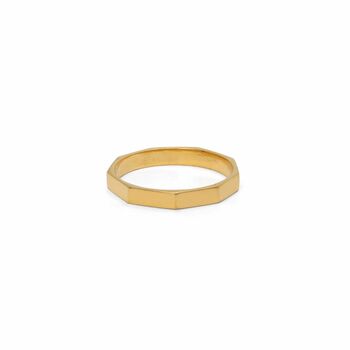 Heavy Hexagon Stacking Ring Gold Vermeil, 4 of 5