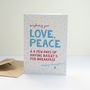 Fun Christmas Card 'Love And Peace', thumbnail 2 of 3