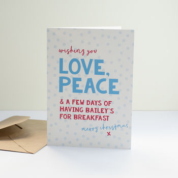 Fun Christmas Card 'Love And Peace', 2 of 3