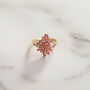 Vintage Vera Pink Stone Cluster Ring, thumbnail 1 of 4