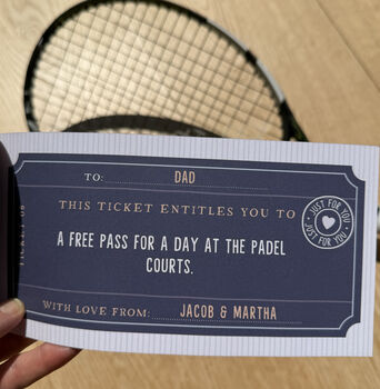 Padel Or Tennis Lovers Personalised Father's Day Gift, 7 of 9
