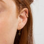 Huggie Hoop Earrings With Clear Stones, thumbnail 7 of 9
