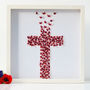 Framed 3D Poppy Butterfly Cross Memorial Artwork, thumbnail 1 of 5
