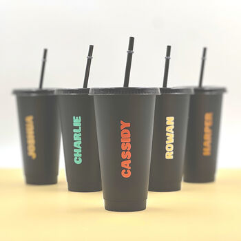 Personalised Party Cup With Straw Kids Birthday Favor, 8 of 11