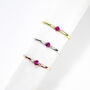 Ruby Look Rings, Cz, Rose Or Gold Vermeil 925 Silver, thumbnail 8 of 8