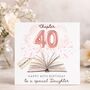 Daughter 40th Birthday Card Personalised Pink Chapter Design, thumbnail 1 of 2