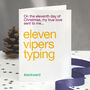 Funny 'Eleven Pipers Piping' Christmas Card Pack, thumbnail 1 of 3