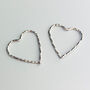 Sterling Silver Heart Shape Hoop Earrings, thumbnail 1 of 5