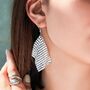 Silver Color Lightweight Mesh Drop Earrings, thumbnail 6 of 8