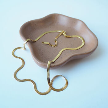 Gold Flat Snake Necklace – 18 K Gold Plated Waterproof Chain, 4 of 8