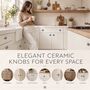 Blue Floral Round Shaped Ceramic Cabinet Knob, thumbnail 3 of 8