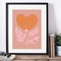 Heart Flower Illustration Art Print, thumbnail 1 of 3