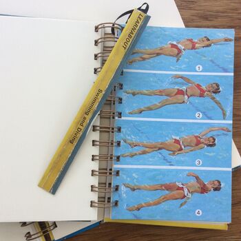 'How To Swim And Dive' Upcycled Notebook, 4 of 6