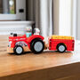 Personalised Wooden Farm Tractor And Trailer Birthday Gift, thumbnail 1 of 5