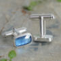 Natural Kyanite Cufflinks In Sterling Silver, thumbnail 3 of 3