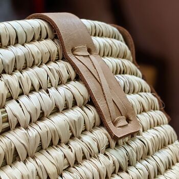 Handwoven Storage Basket With Leather Handles, 3 of 5