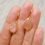 Peach Moonstone Sterling Silver Earrings, thumbnail 9 of 9