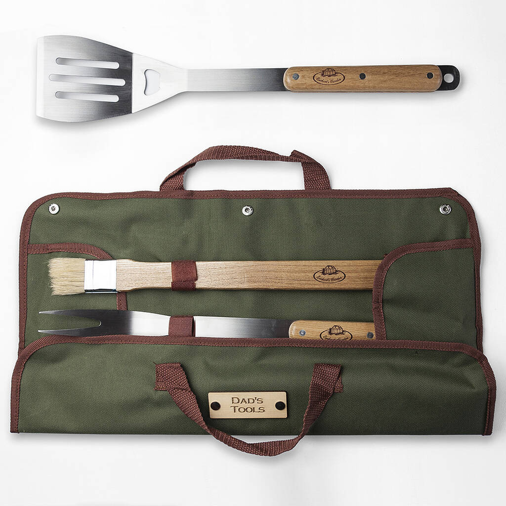 Personalised BBQ Tool Set With Holder Bag By Sassy Bloom As seen on TV