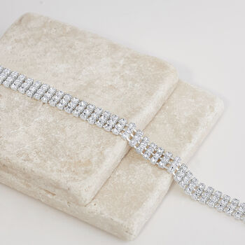 Swarovski Crystal Three Row Choker Necklace, 3 of 3