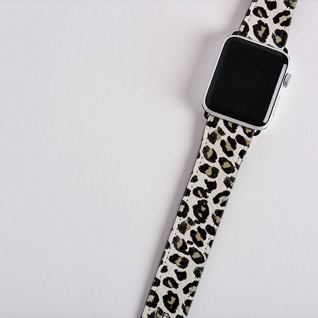 Personalised Leopard Print Apple Watch Strap, 1 of 3