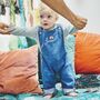 Personalised Baby Embroidered Denim Dungarees, thumbnail 3 of 12