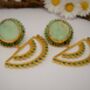 Chrysoprase And Green Onyx Gold Drop Earrings, thumbnail 1 of 4
